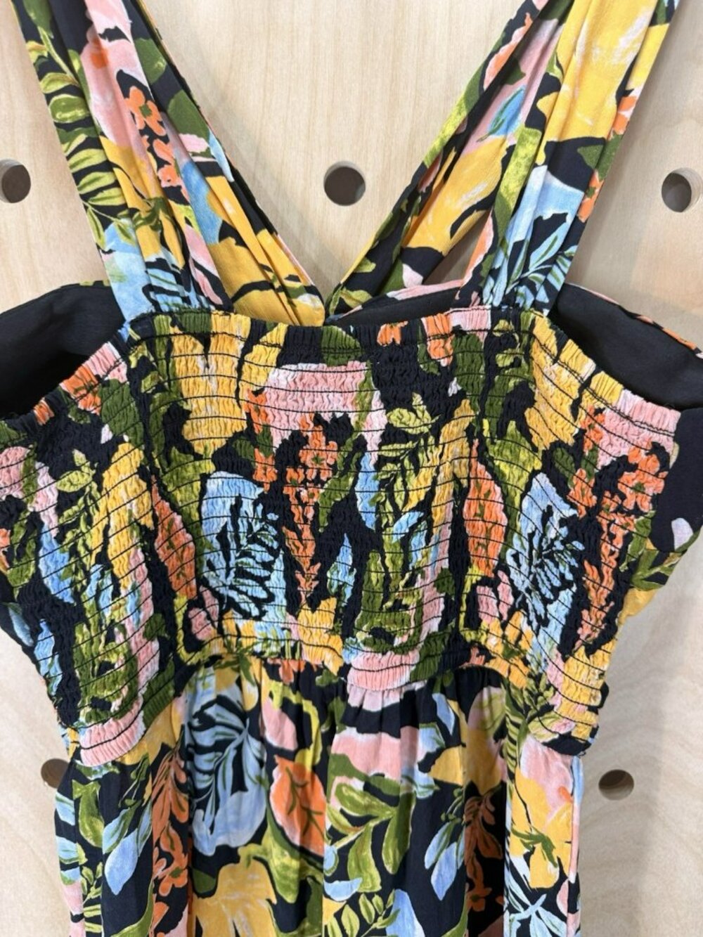 $297 Saylor Starlee Black Multicolor Floral Tiered Maxi Dress Women's size Small - Picture 9 of 14